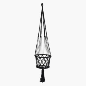 Macramé plantenhanger large zwart