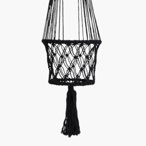 Macramé plantenhanger large zwart