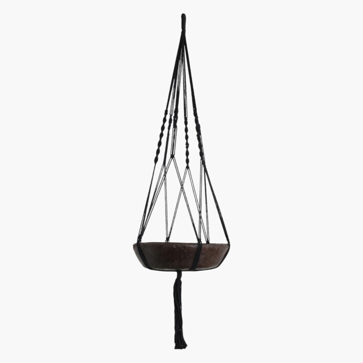 Macramé plantenhanger zwart