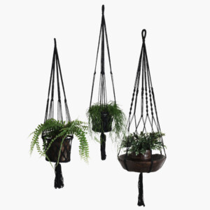 Macramé plantenhanger XL zwart