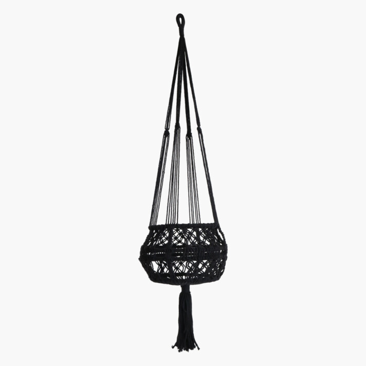 Macramé plantenhanger XL zwart