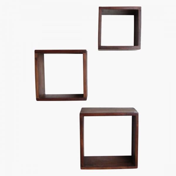 Factory cube open wall shelves, set of 3