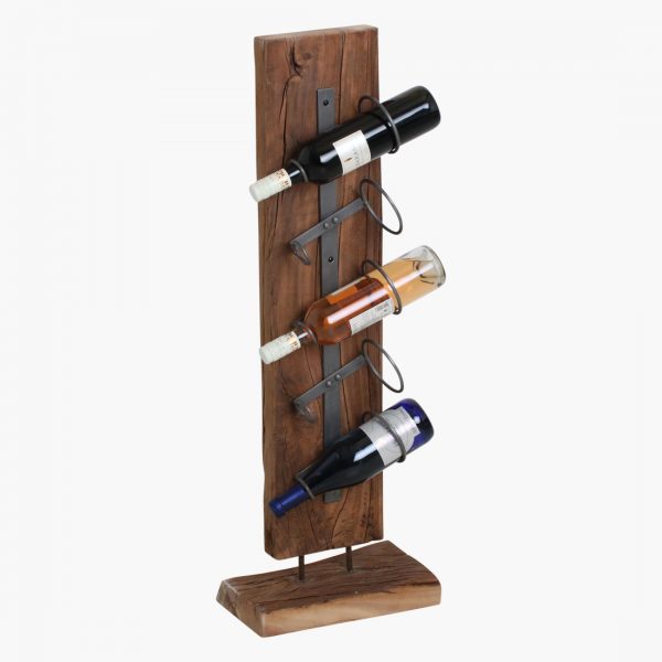 Teakhouten wijnrek 5-flessen