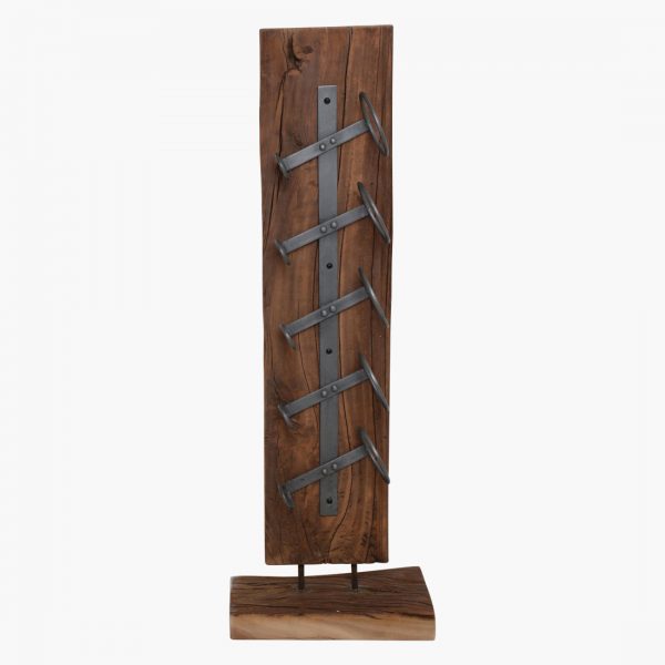 Teakhouten wijnrek 5-flessen