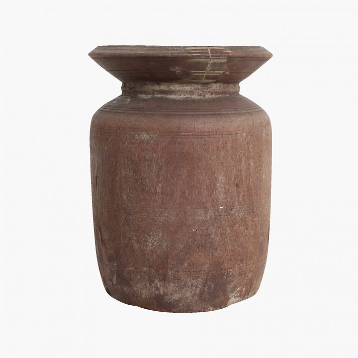 Houten pot uit Nepal - M