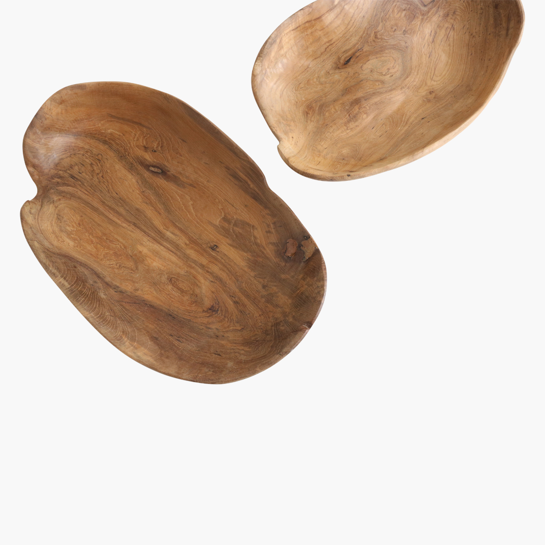 Natuurlijk gevormde teakhouten schaal - Afbeelding 4