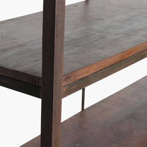 Factory ijzeren rek met houten planken