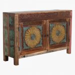 Scrapwood sunflower door commode