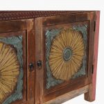 Scrapwood sunflower door commode