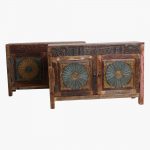Scrapwood sunflower door commode