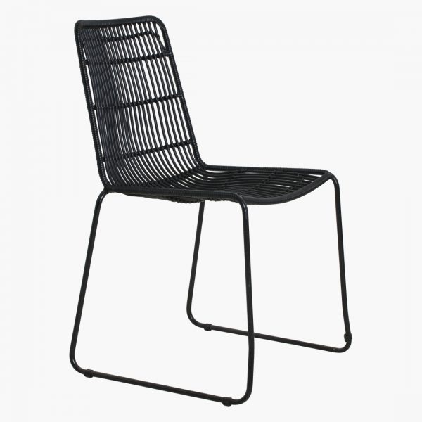 Jane slim outdoor chair black