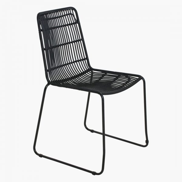 Jane slim outdoor chair black
