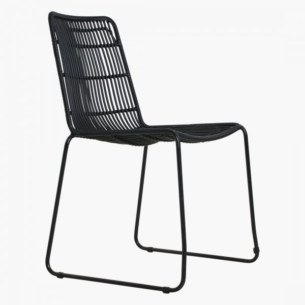 Jane slim outdoor chair black
