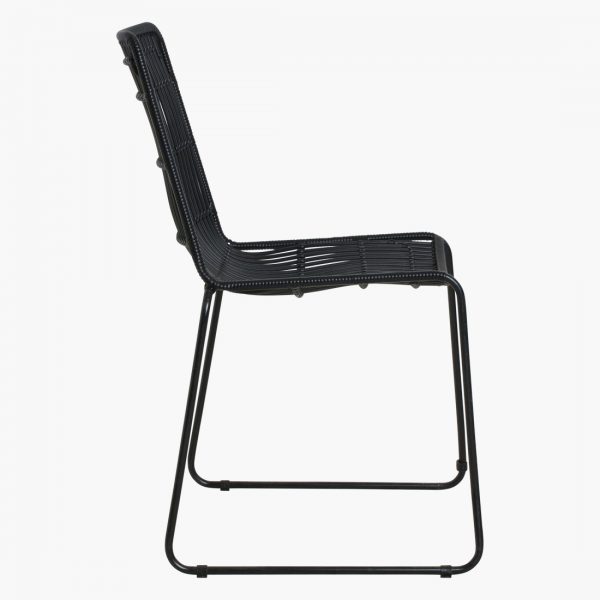 Jane slim outdoor chair black