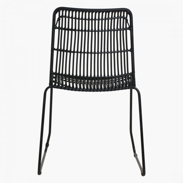 Jane slim outdoor chair black