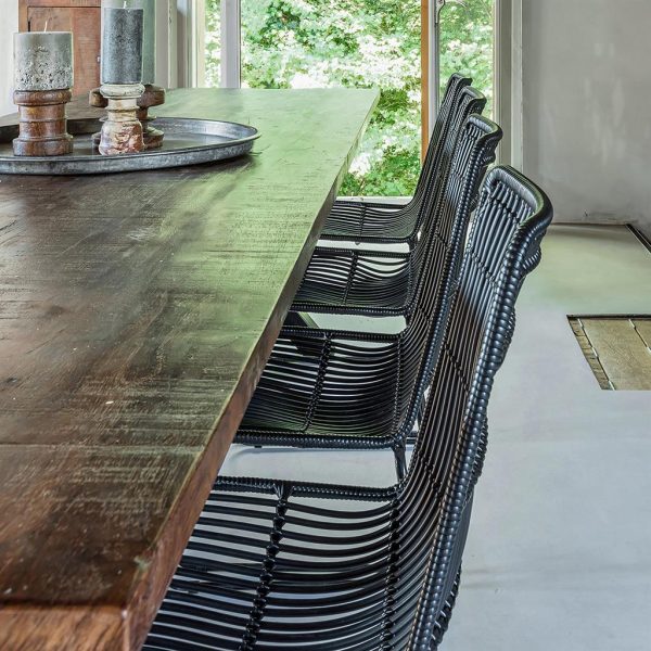 Jane slim outdoor chair black