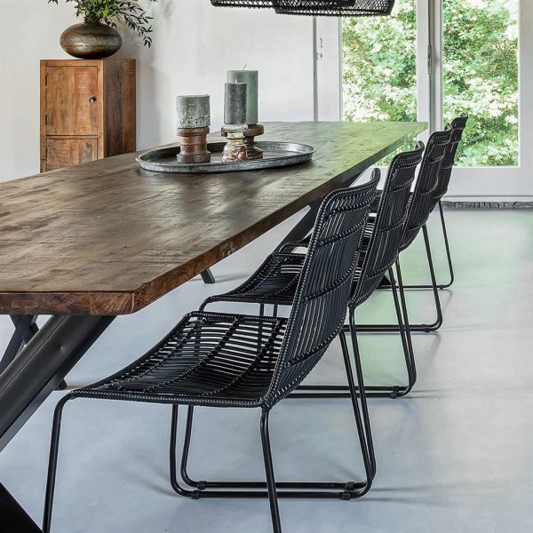 Jane slim outdoor chair black