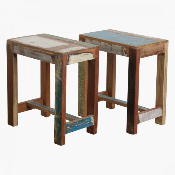Scrapwood stool rectangular