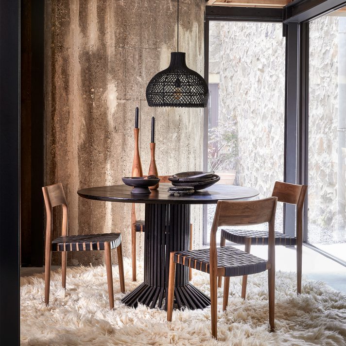 Freya dining chair black leather