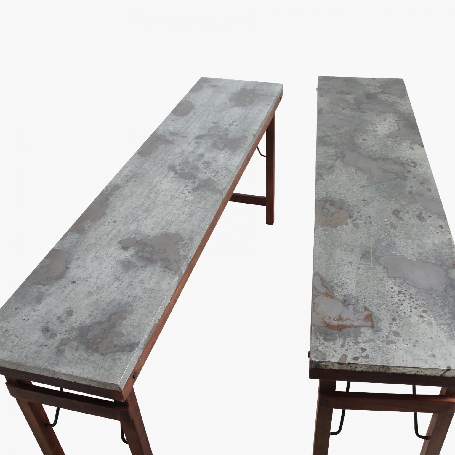 Console tafel met zinken top opklapbaar - Afbeelding 6