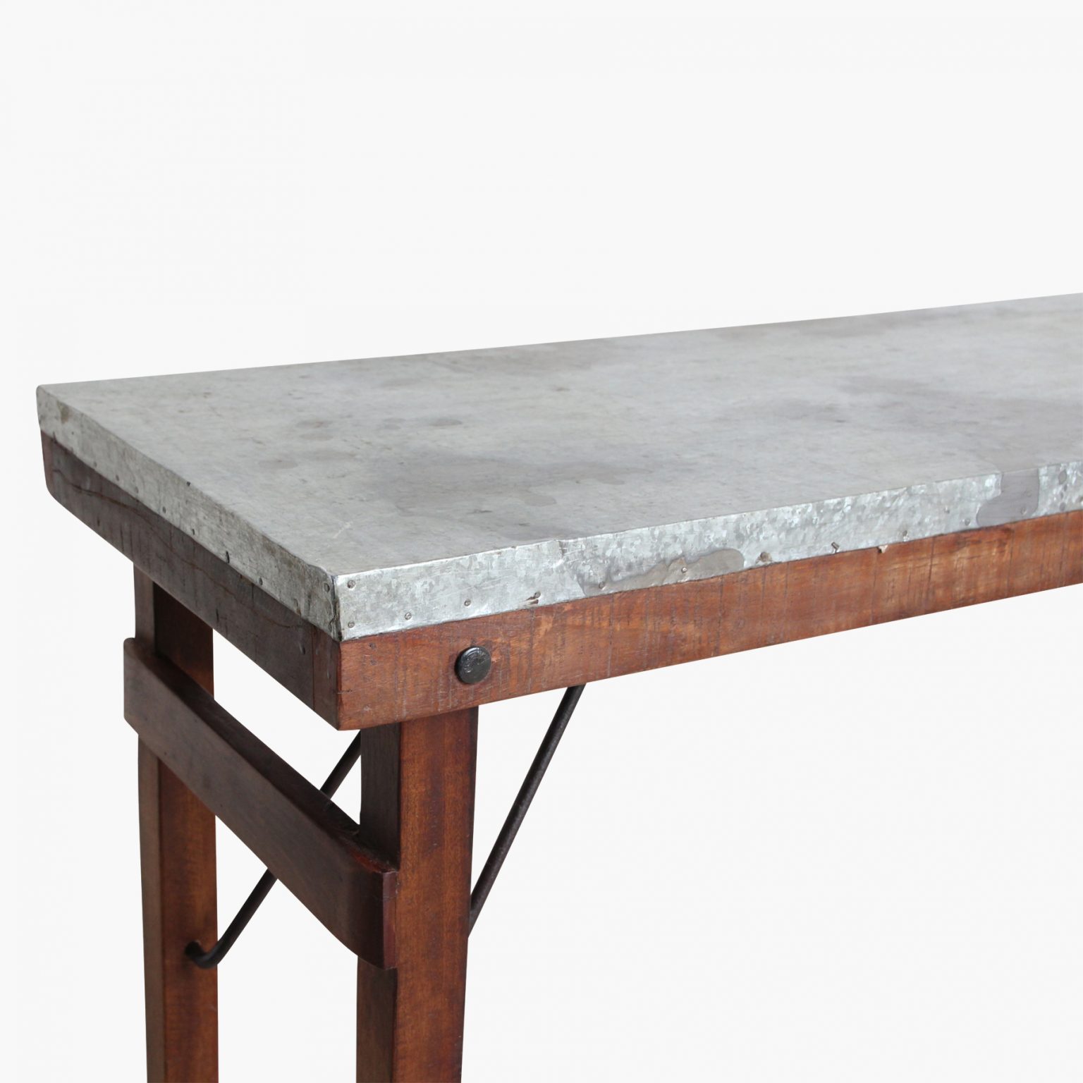 Console tafel met zinken top opklapbaar - Afbeelding 9