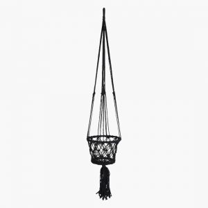 Macramé plantenhanger small zwart
