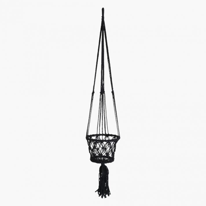 Macramé plantenhanger small zwart