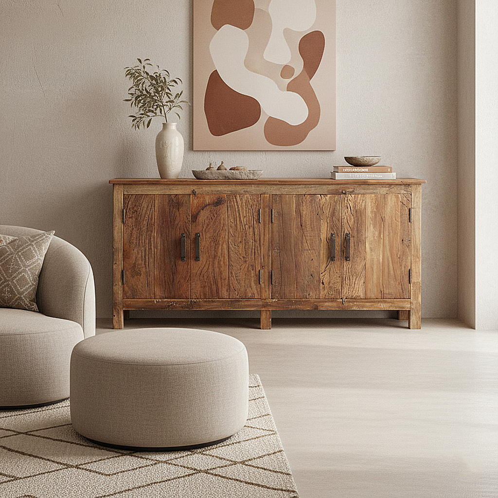 Farmwood 4-door sideboard - Image 6