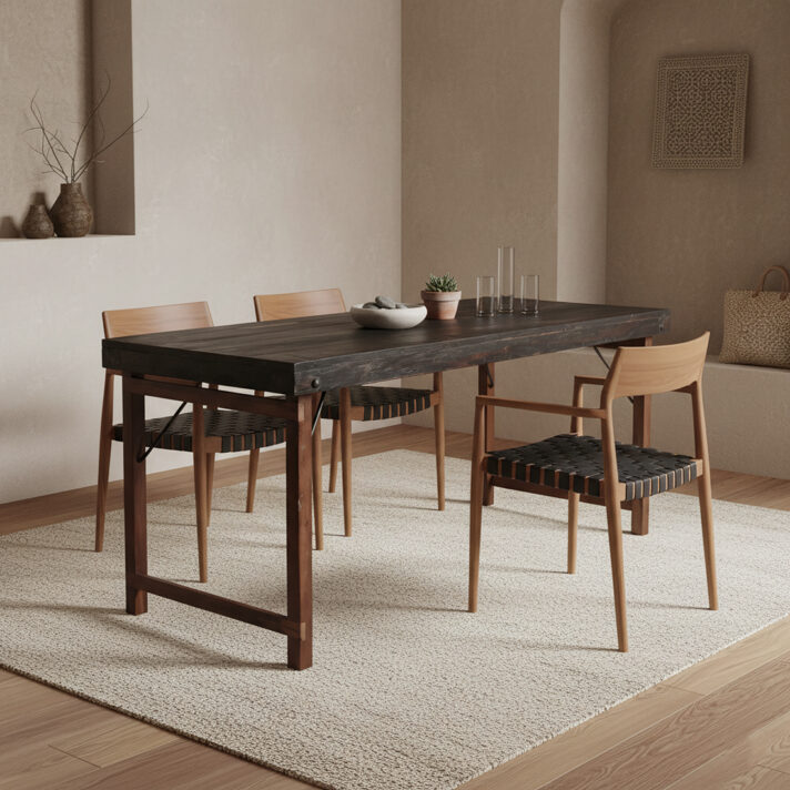 Dining table folding brown XL