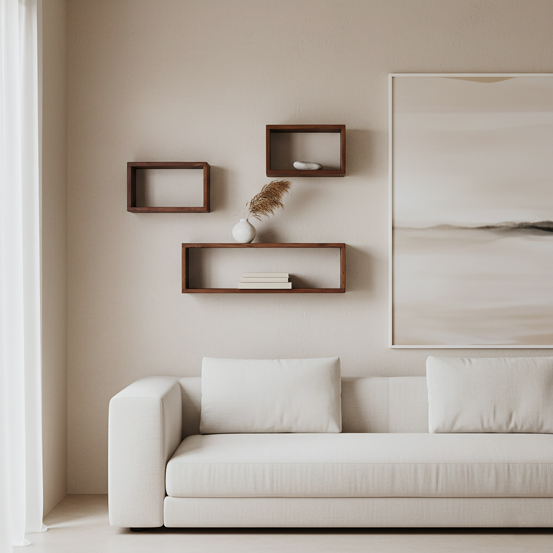 Factory rectangular open wall shelf large - Image 6