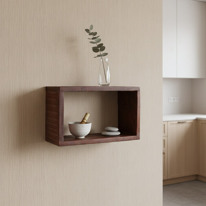 Factory rectangular open wall shelf small