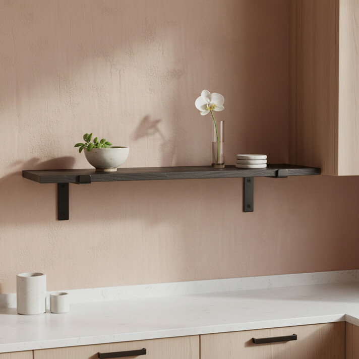 Factory black wall shelf 80 cm