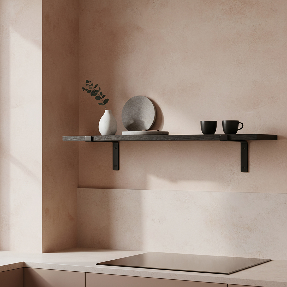 Factory black wall shelf 80 cm - Image 4