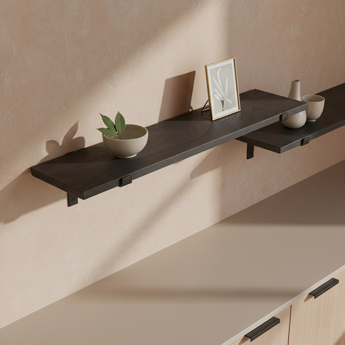 Factory black wall shelf 80 cm - Image 2