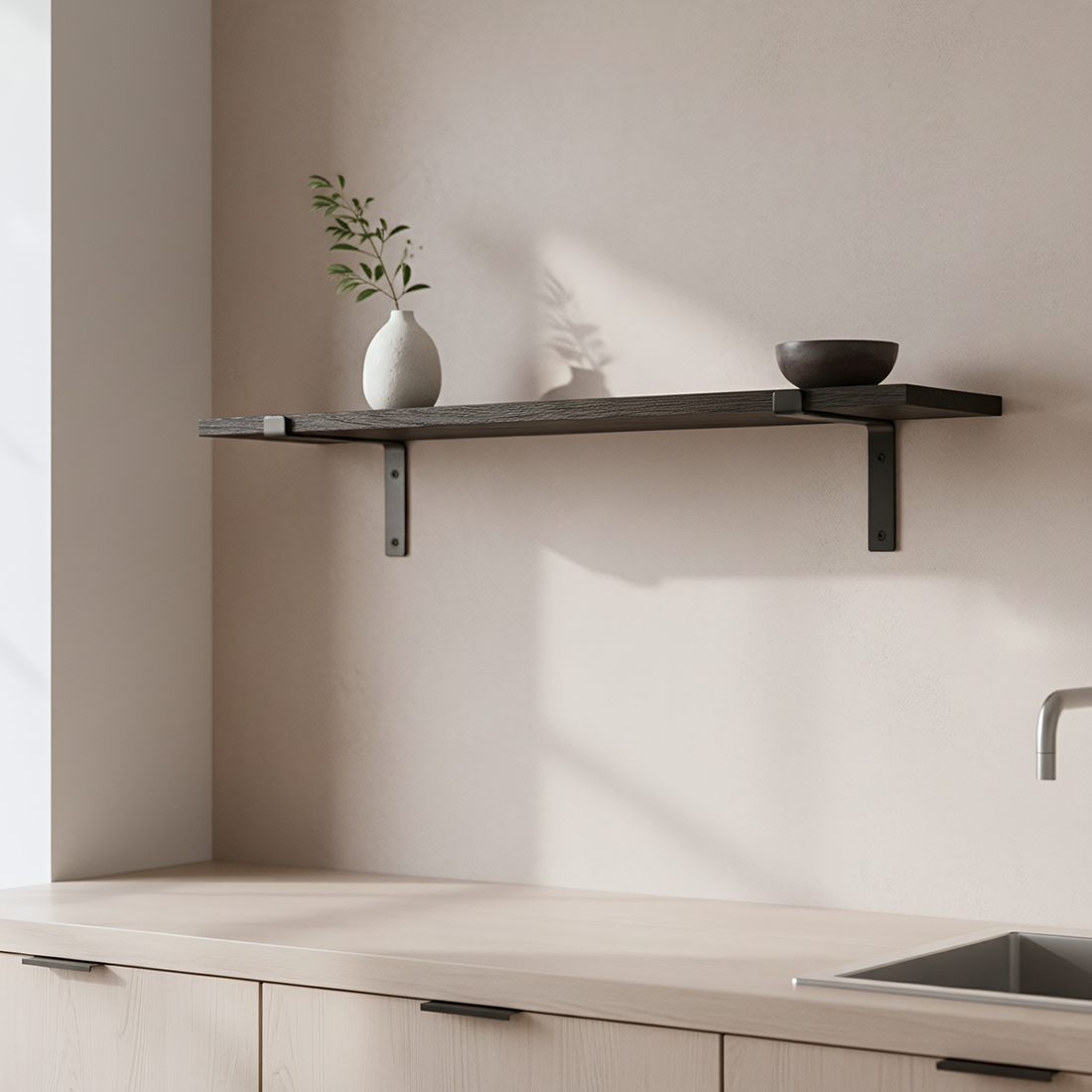 Factory black wall shelf 80 cm - Image 6