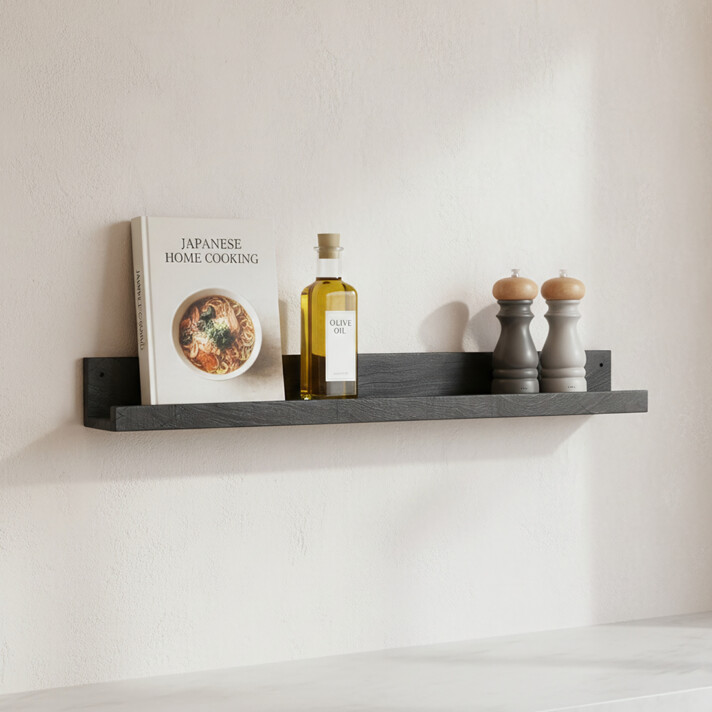 Factory black wall shelf small