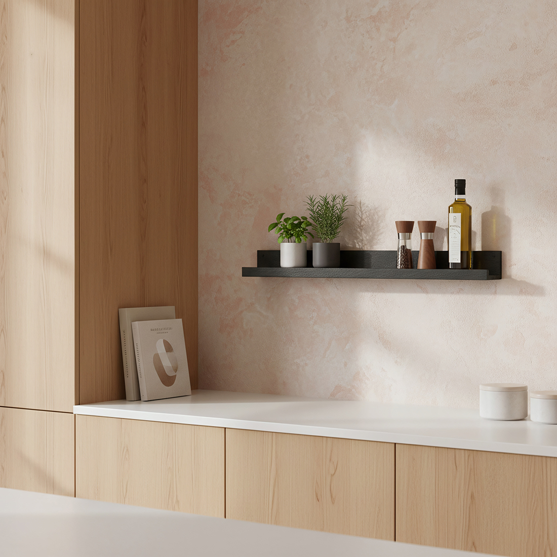 Factory zwarte smalle wandplank - Afbeelding 4