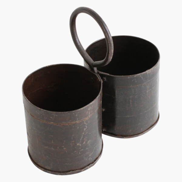 BSIR00017_3 Ijzeren opbergbakje met handvat dubbel