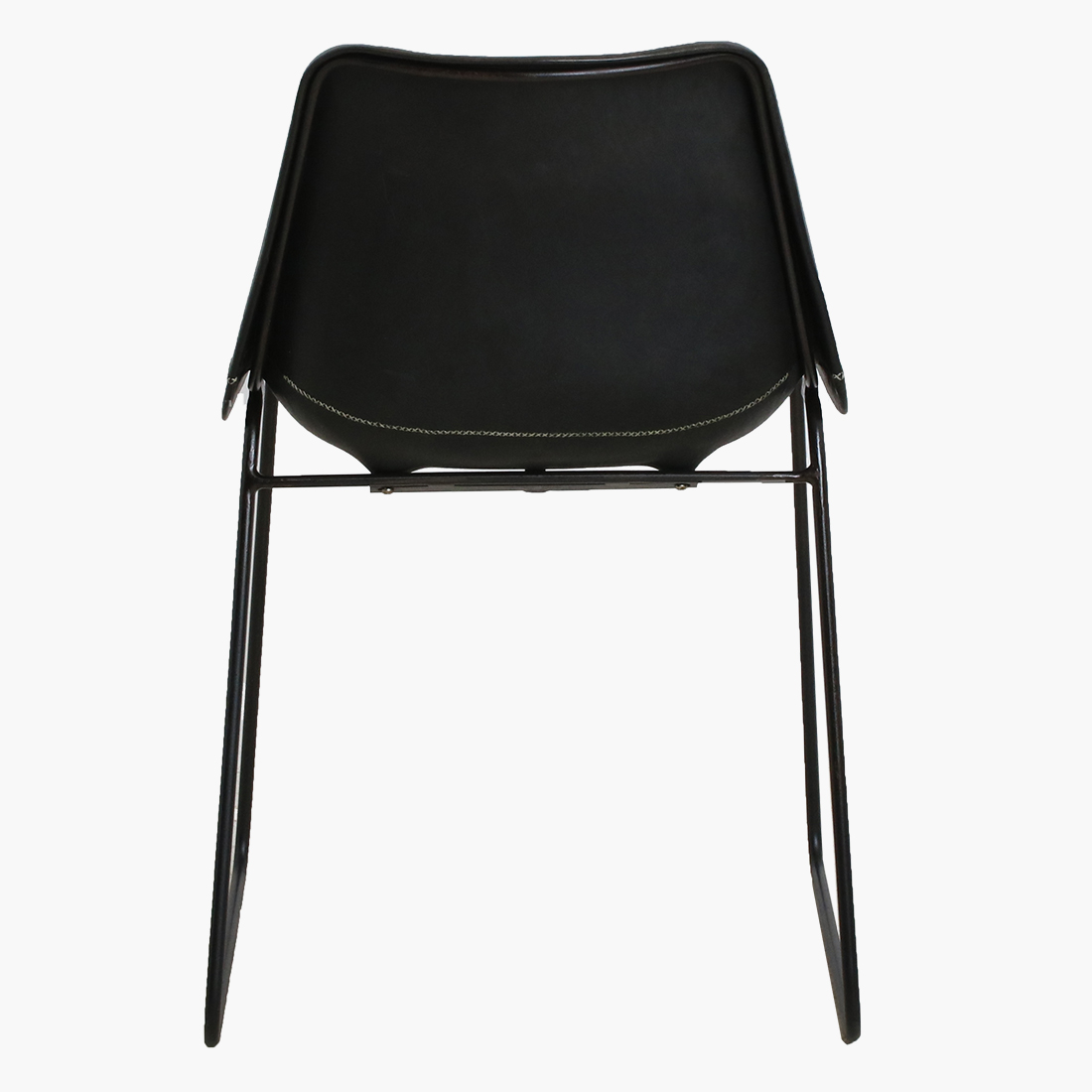 Sol Y Luna dining chair iron & black leather - Image 5