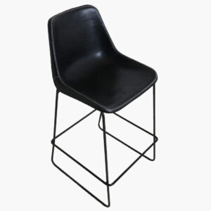 Sol Y Luna bar chair iron & black leather