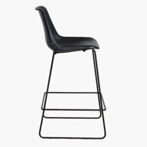 Sol Y Luna bar chair iron & black leather