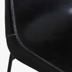 Sol Y Luna bar chair iron & black leather