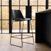 RMSTLE006_61 Sol Y Luna bar chair iron & black leather