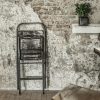 Iron folding bistro chair silver