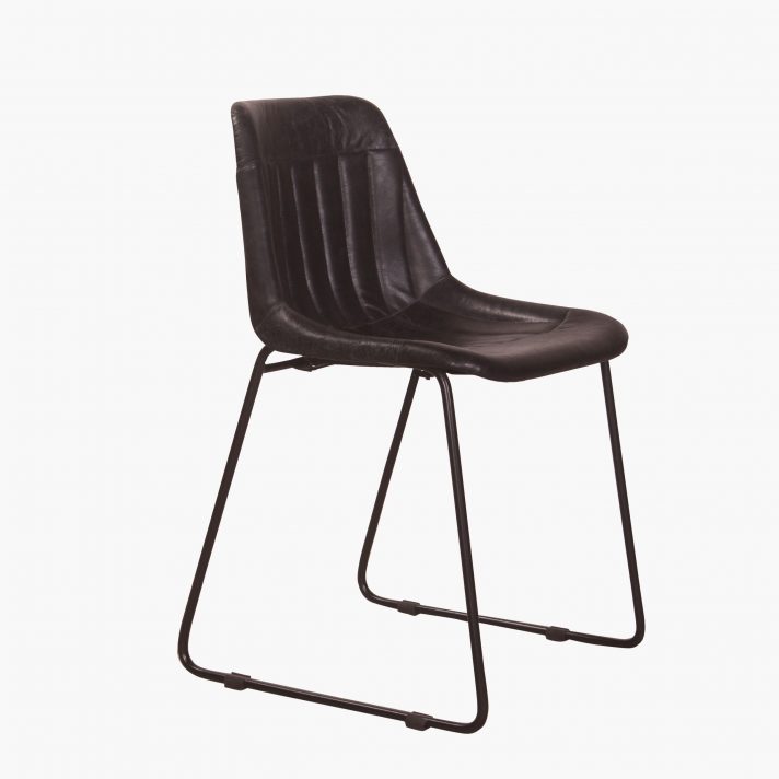 Leren kuipstoel 'Glove' zwart