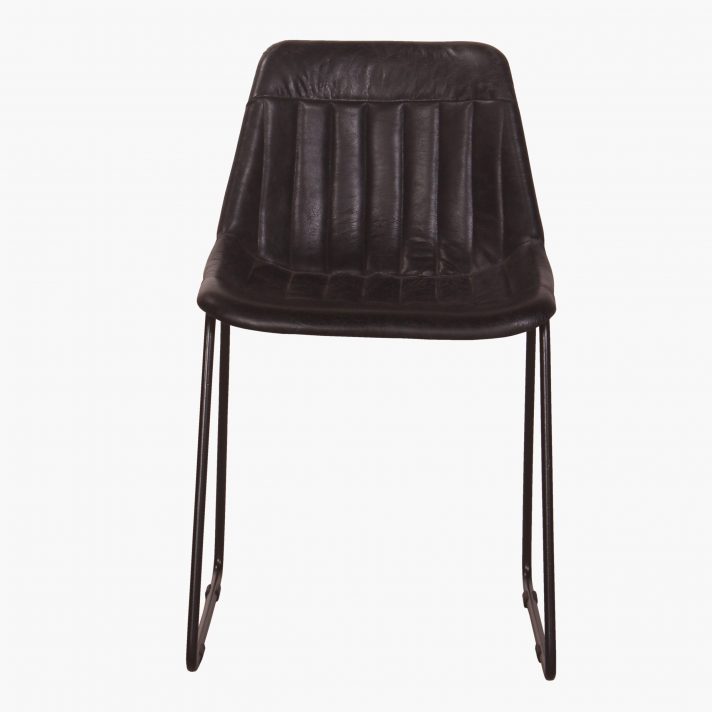 Leren kuipstoel 'Glove' zwart