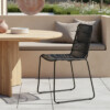 Jane slim outdoor chair black