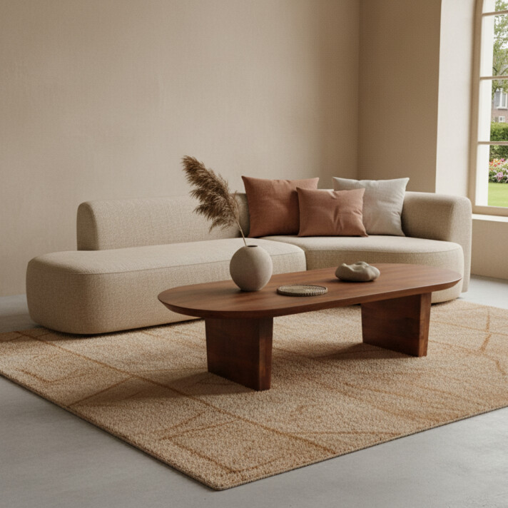 Bullnose coffee table brown