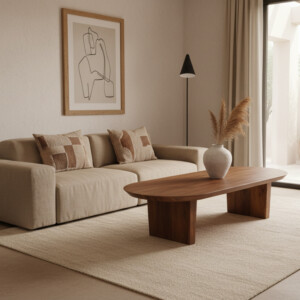 Bullnose coffee table brown