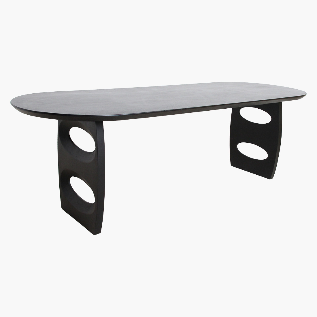 Bullnose dining table Teardrop black